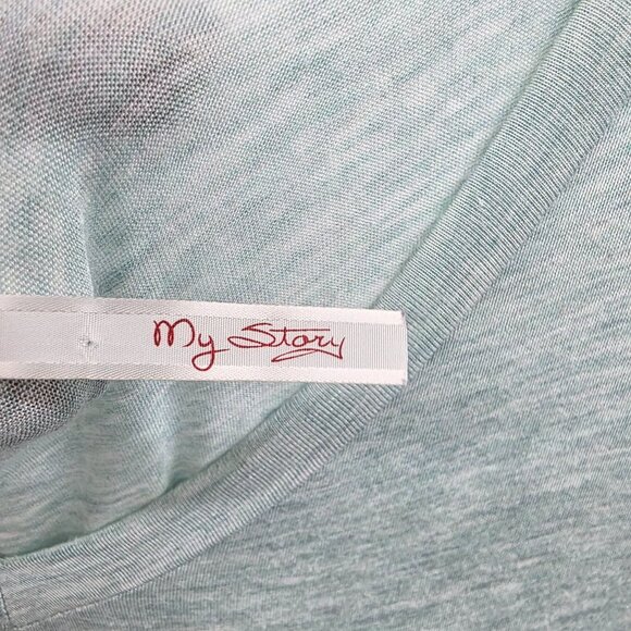 Mint‎ Green Dip Dye Babydoll Top M Soft Ombre Flowy Tunic High Waist Stretch - Picture 6 of 10